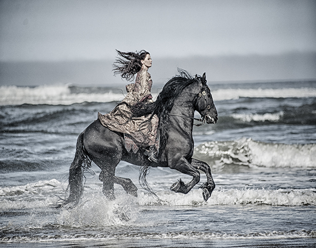Jody Miller,Romance Horse Photo on Beach Florence Oregon