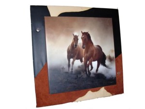 Horse photo with custom leather frame-by photographer Jody Miller