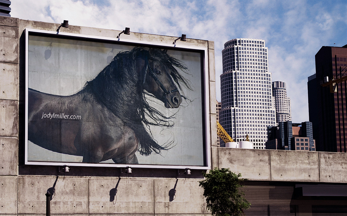 horse art on a billboard- Jody L. Miller Horse Photography